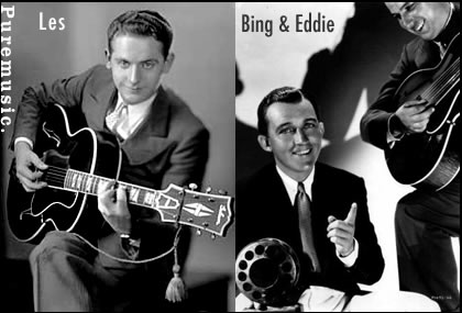 Les Paul, Bing Crosby, and Eddie Lang