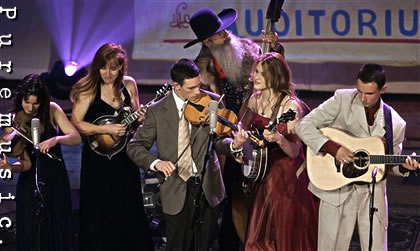 Performing at the IBMA show